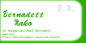 bernadett mako business card